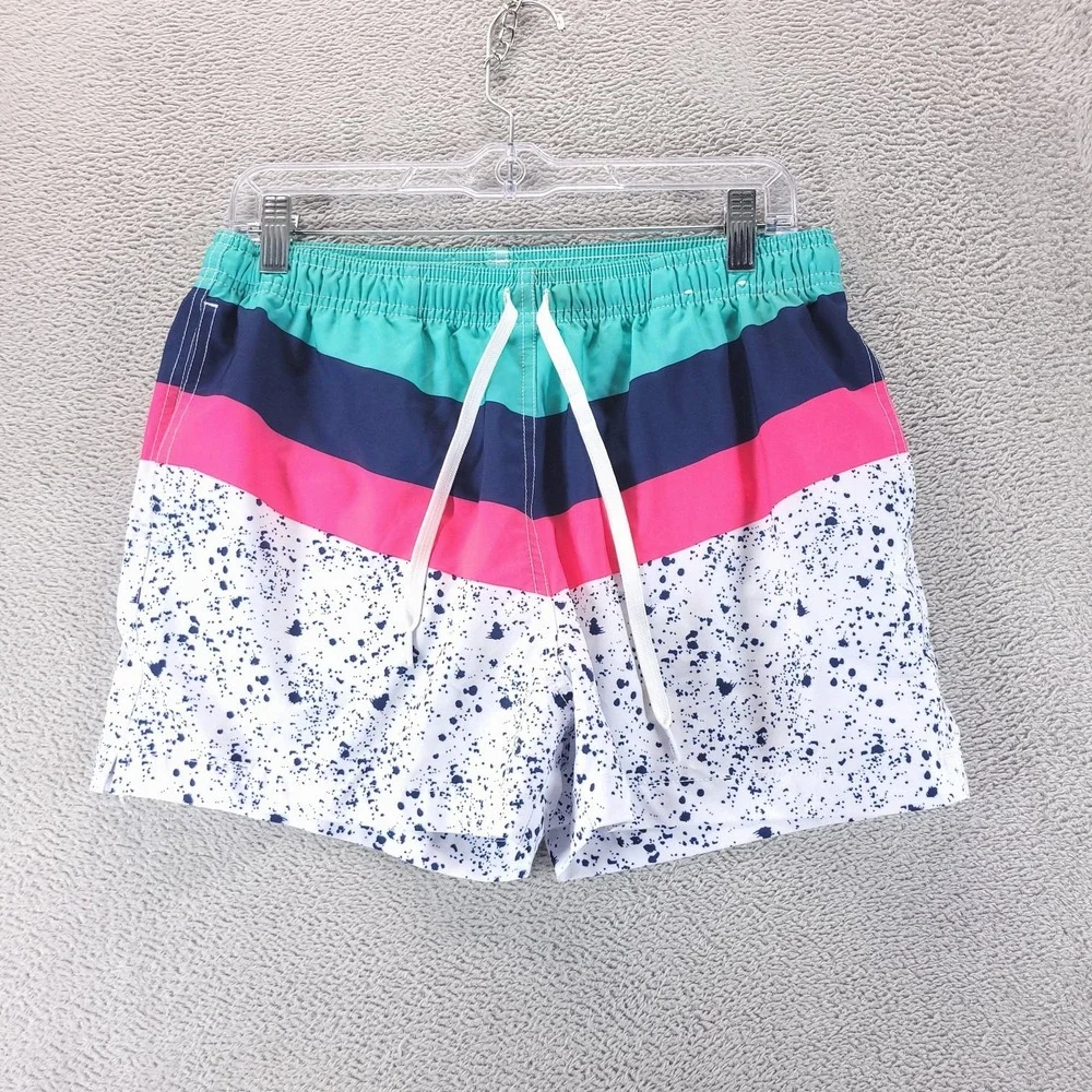 Chubbies Swim Shorts Mens M White Colorblock 4